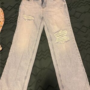 PacSun Light Blue Distressed Straight Leg Jeans